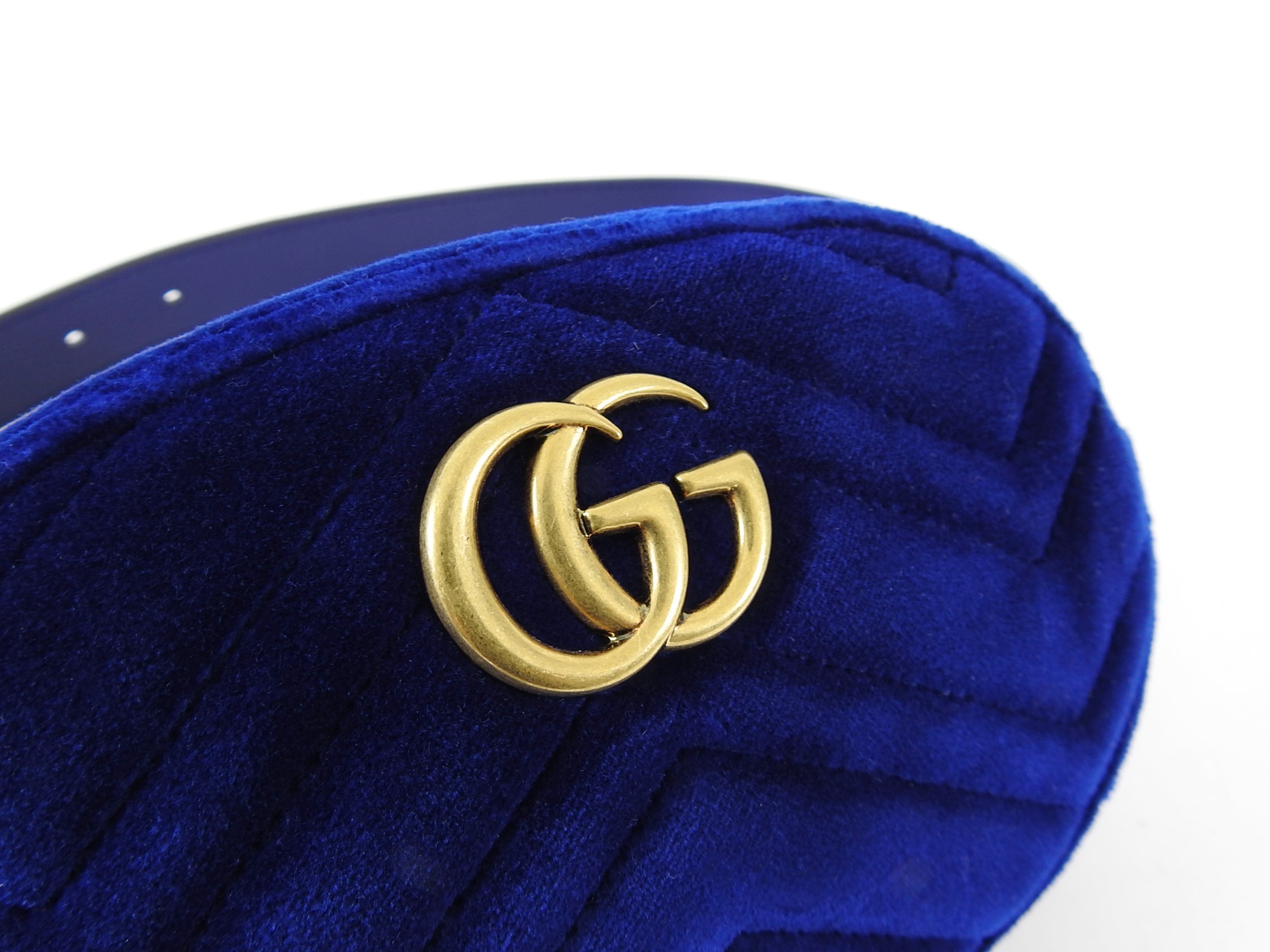 Gucci Velvet Marmont Belt Bag Royal Blue - 85 / 34