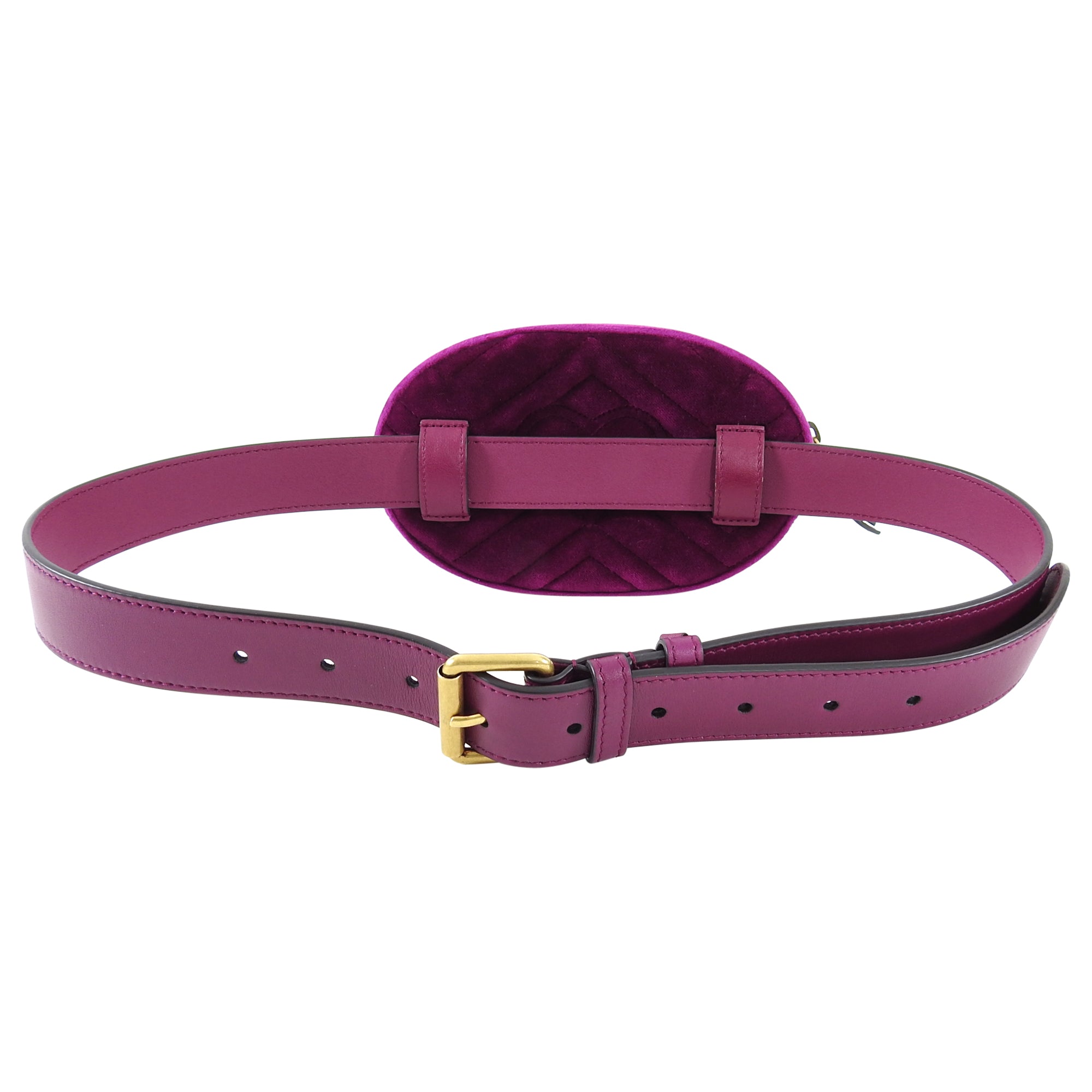 Gucci Velvet Marmont Belt Bag Magenta Purple - 85 / 34