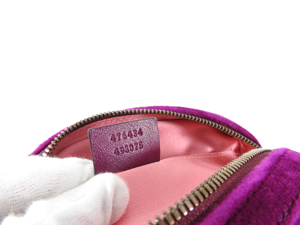 Gucci Velvet Marmont Belt Bag Magenta Purple - 85 / 34