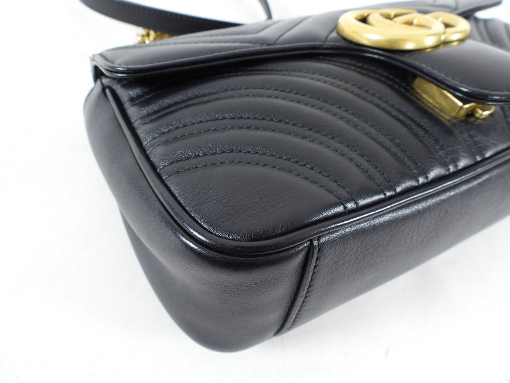 Gucci Black Matelasse Small Marmont Bag