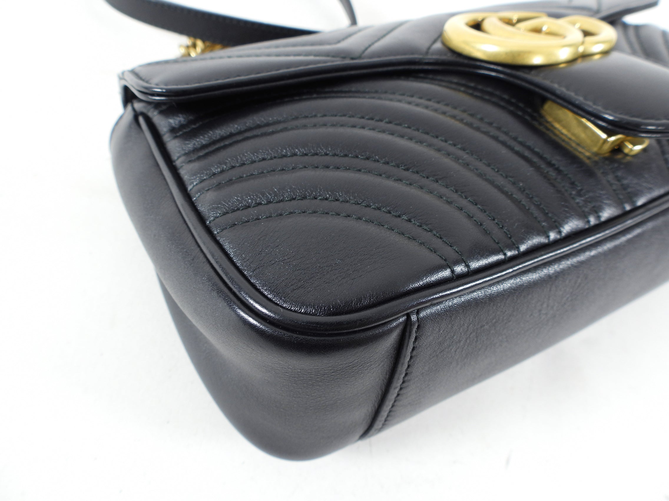 Gucci Black Matelasse Small Marmont Bag