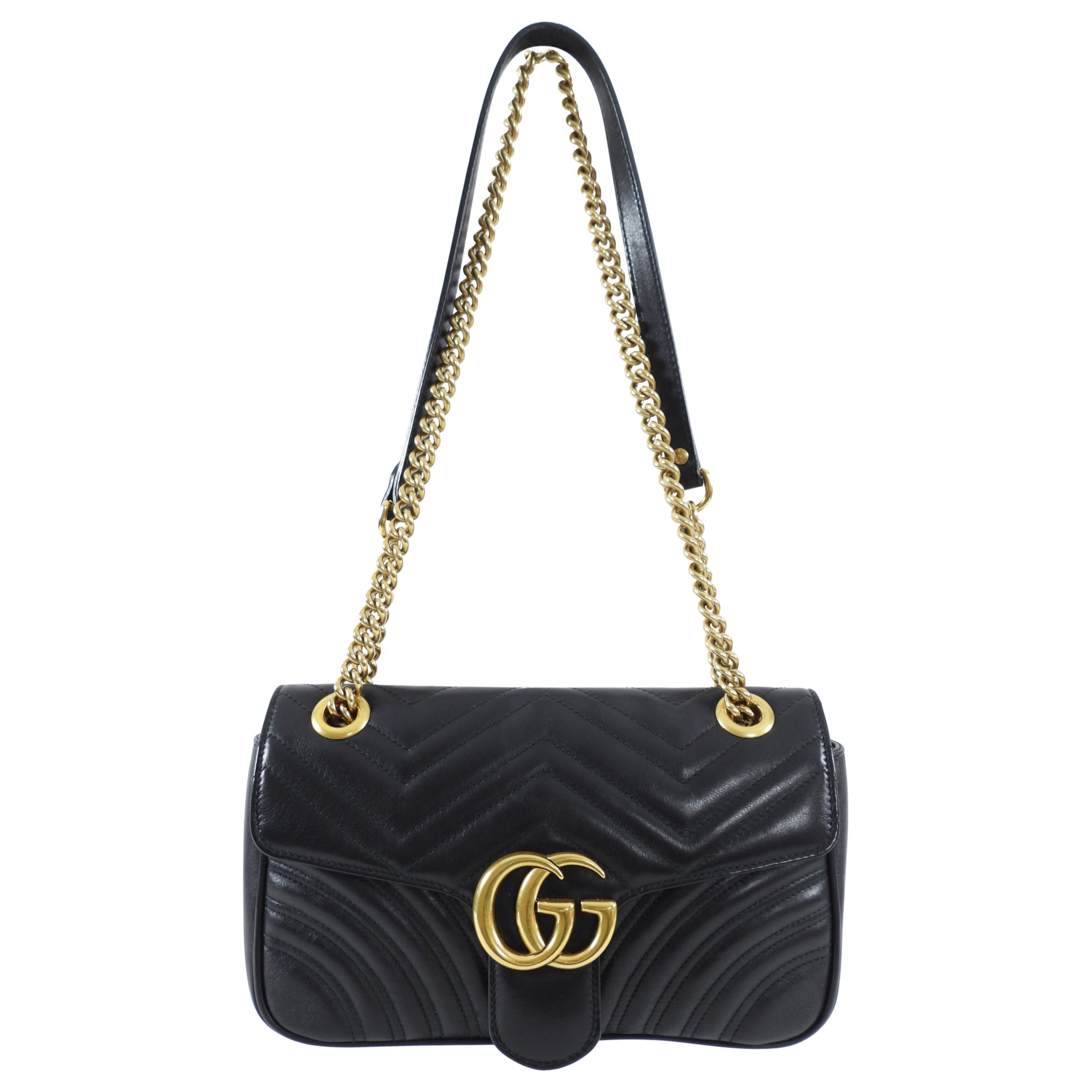 Gucci Black Matelasse Small Marmont Bag