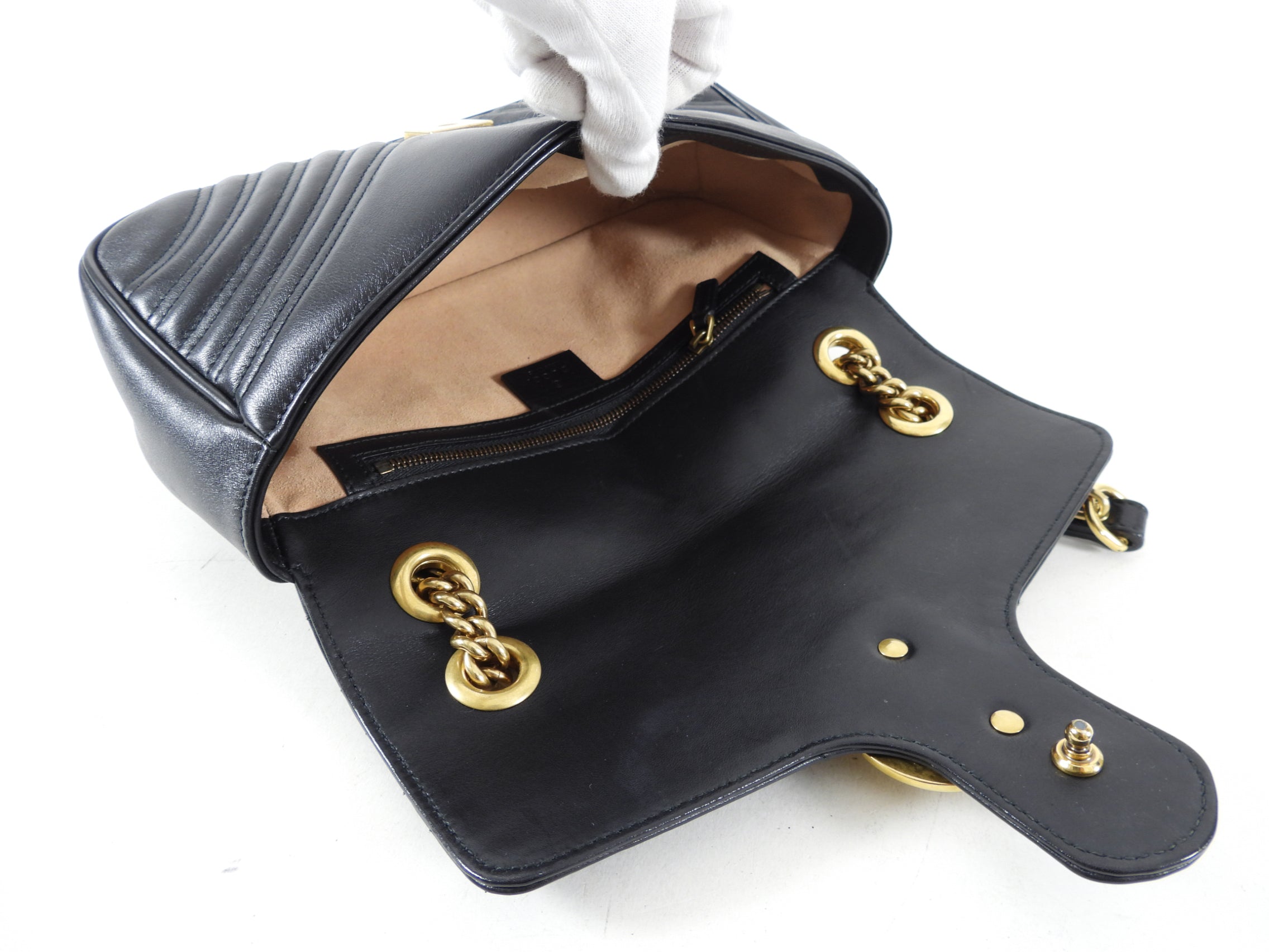 Gucci Black Matelasse Small Marmont Bag