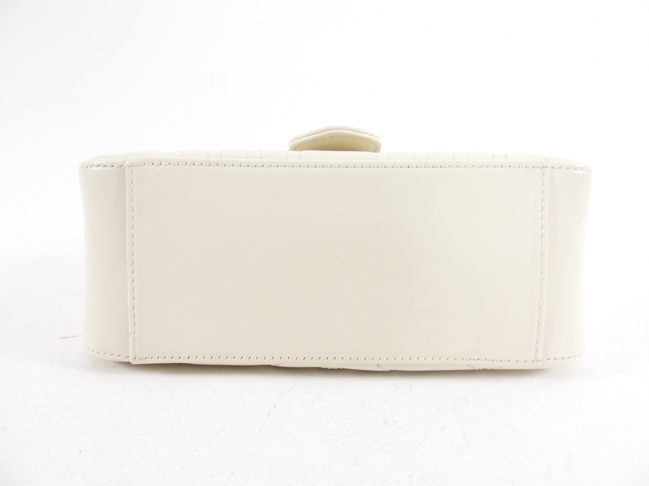 Gucci Marmont Ivory Leather Mini Top Handle Bag