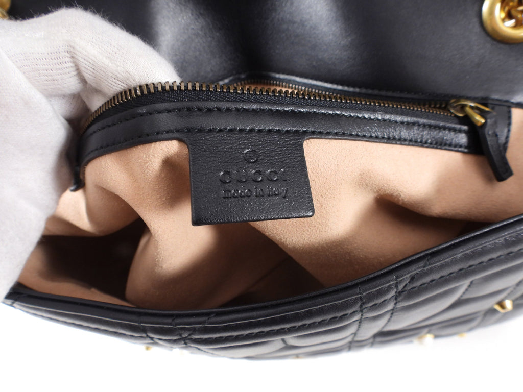 Gucci Marmont 2.0 Medium Flap Pearl Stud Flap Bag