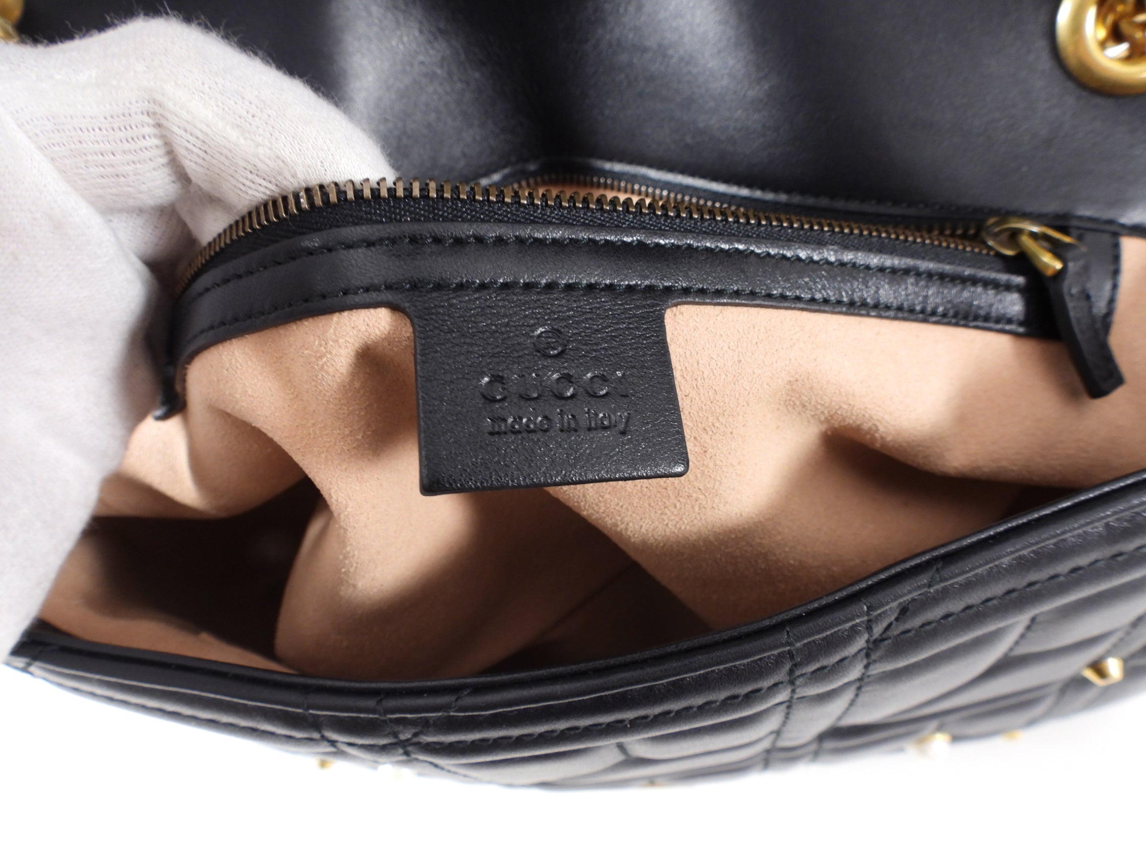 Gucci Marmont 2.0 Medium Flap Pearl Stud Flap Bag