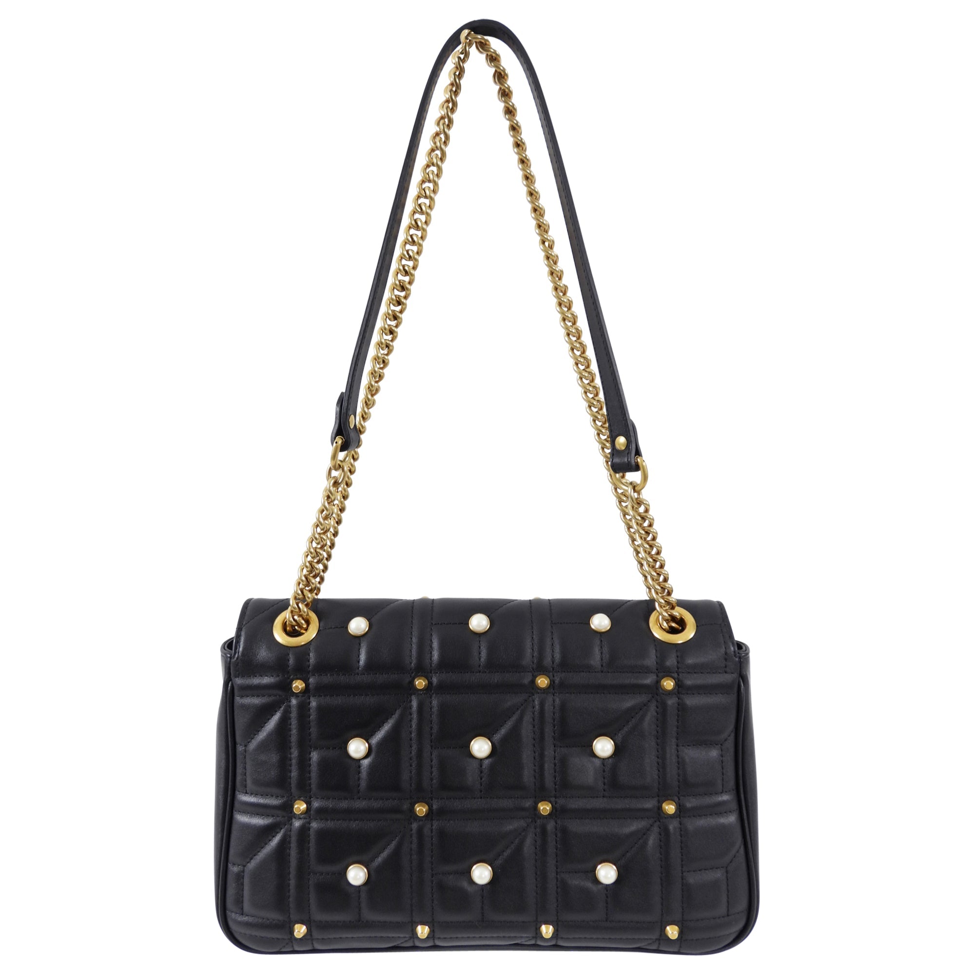 Gucci Marmont 2.0 Medium Flap Pearl Stud Flap Bag