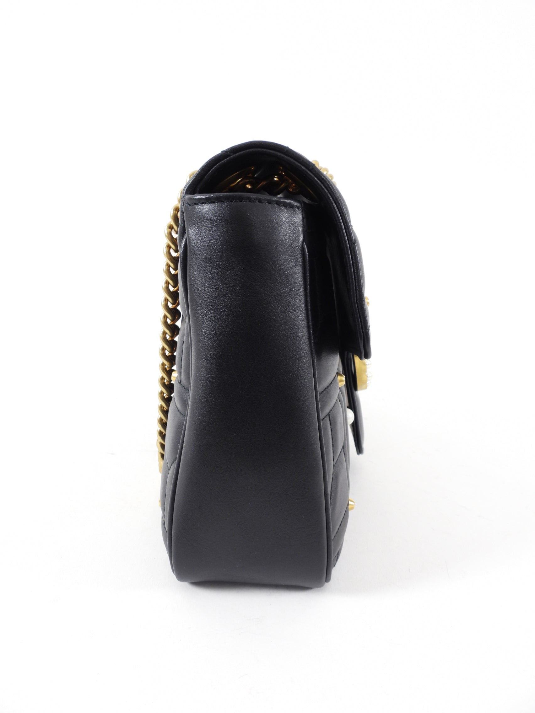 Gucci Marmont 2.0 Medium Flap Pearl Stud Flap Bag