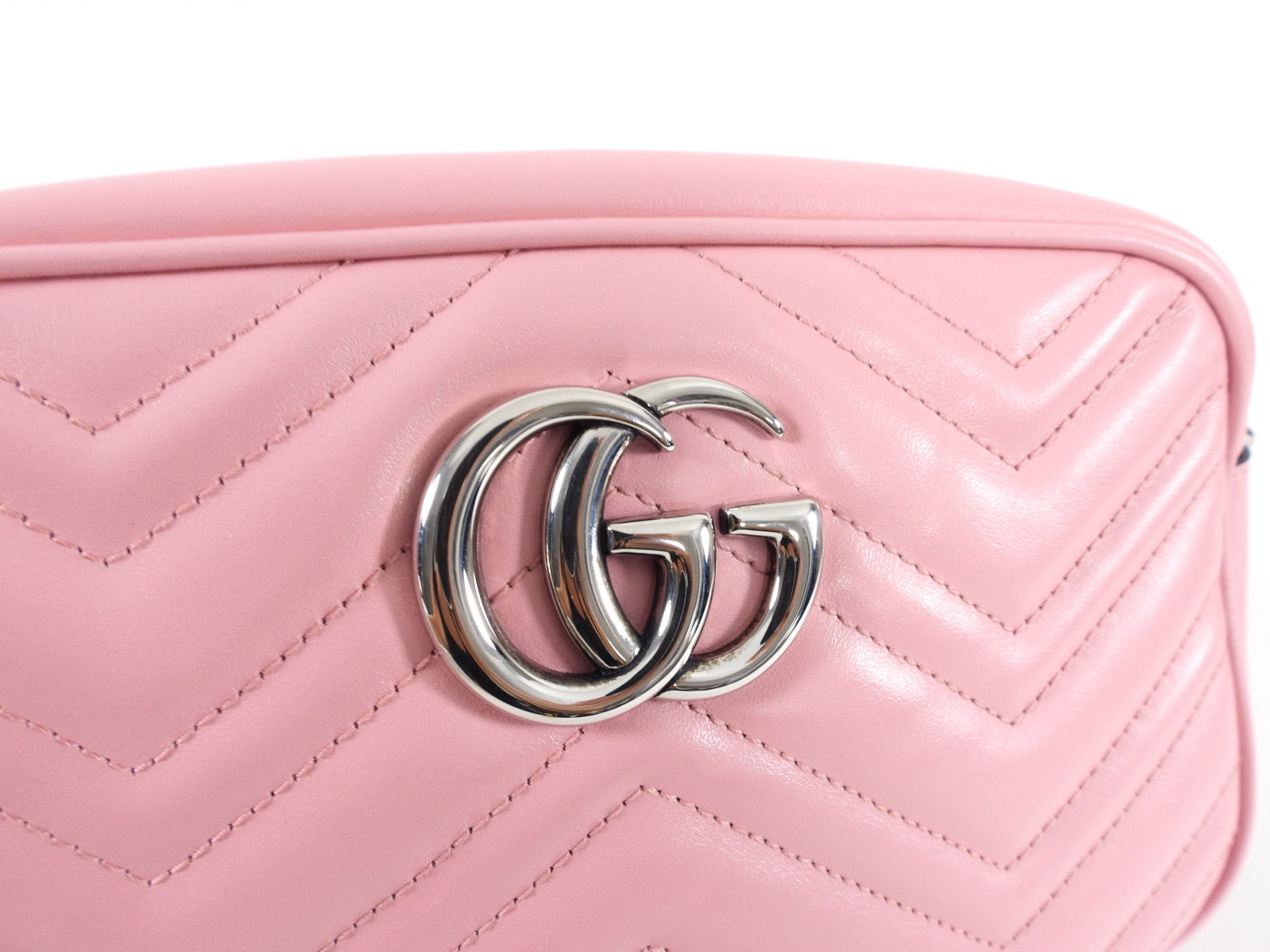 Gucci Light Pink Marmont Quilted Small Camera Bag