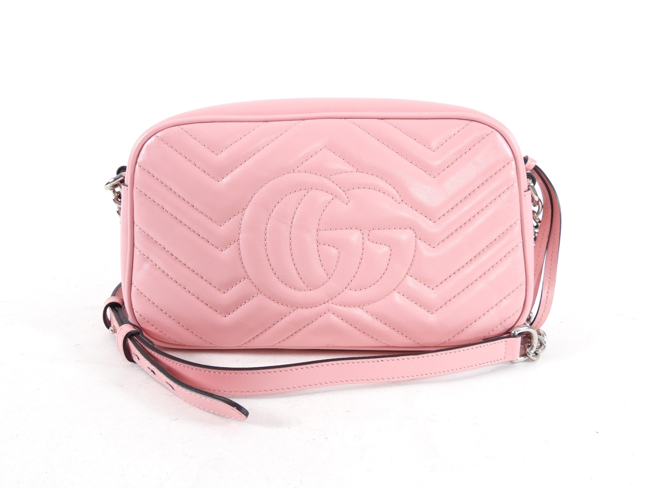 Gucci Light Pink Marmont Quilted Small Camera Bag