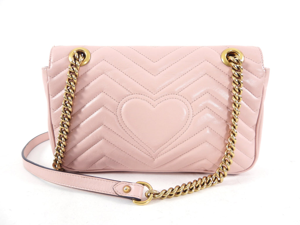 Gucci Marmont Matelasse Small Pink Flap Bag