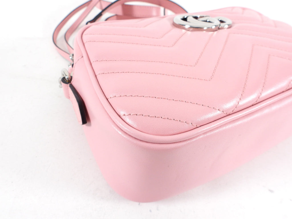 Gucci Light Pink Marmont Quilted Small Camera Bag