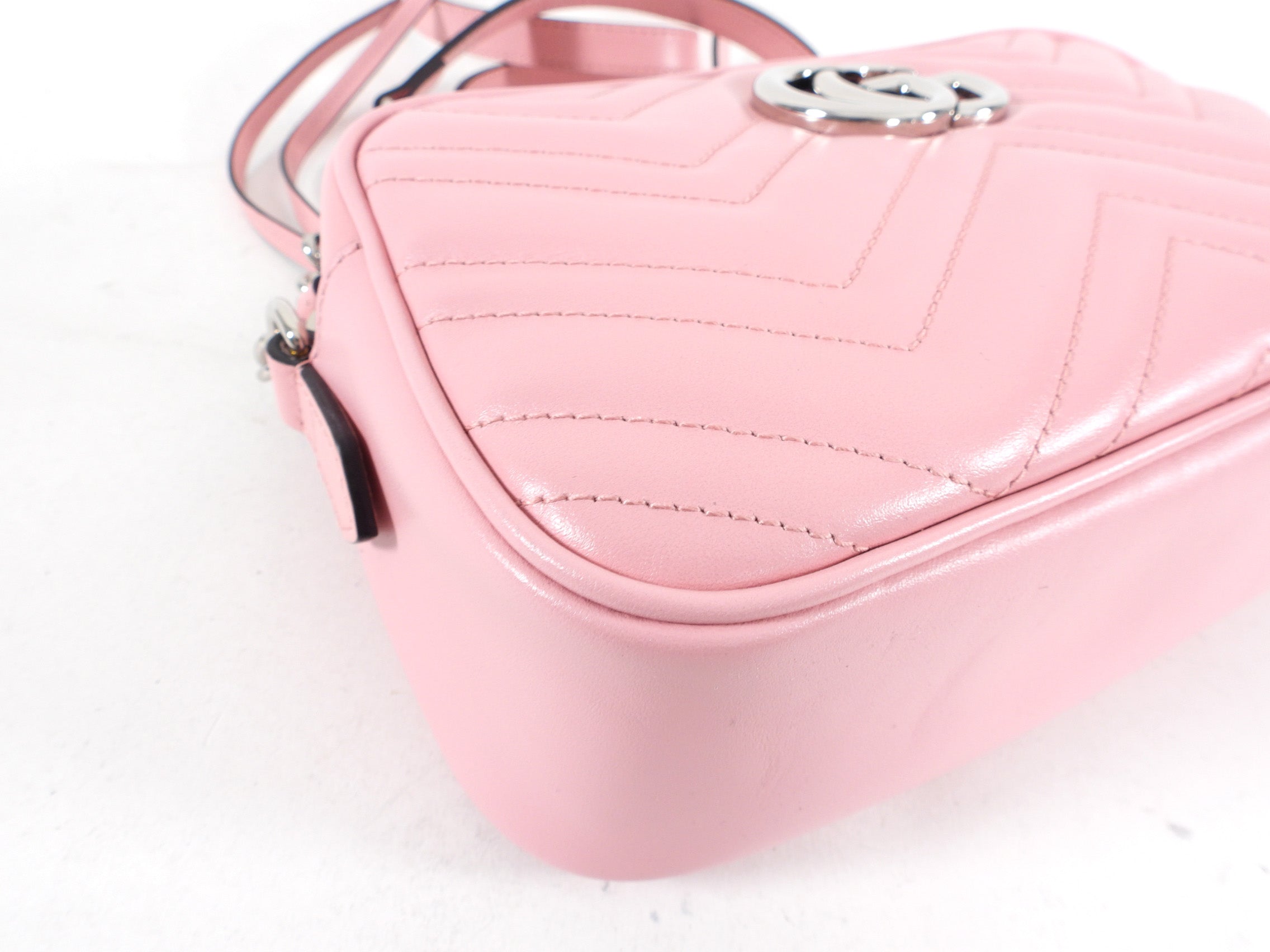 Gucci Light Pink Marmont Quilted Small Camera Bag