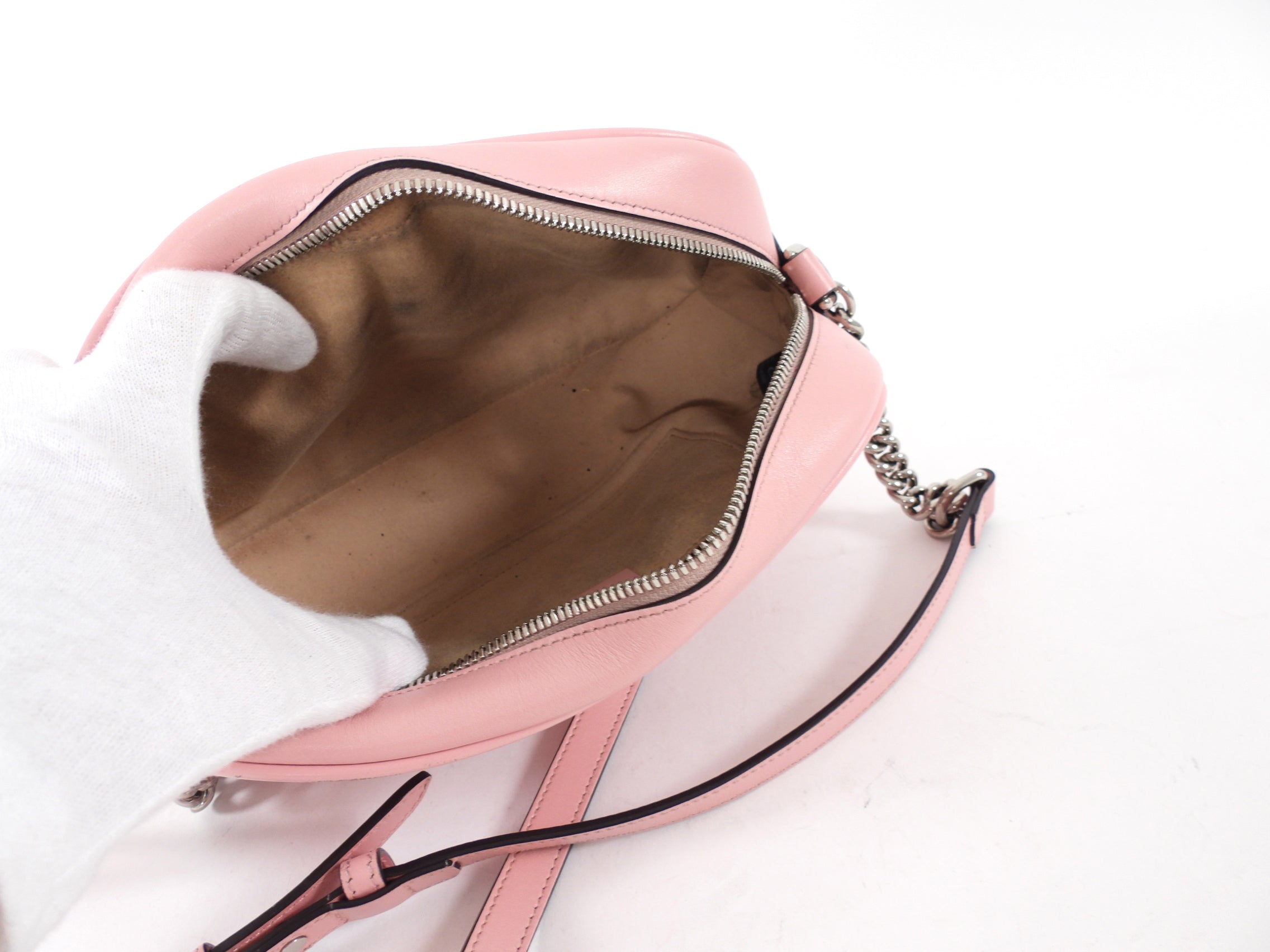 Gucci Pink Matelasse Quilted GG Camera Crossbody Bag
