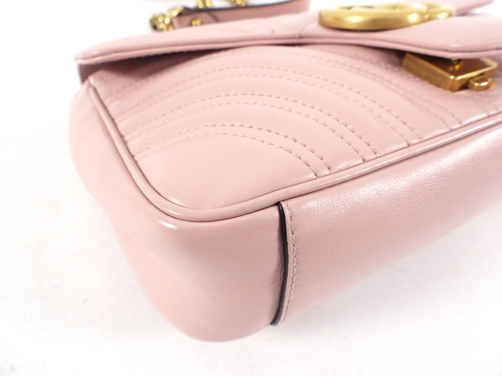 Gucci Marmont Matelasse Small Pink Flap Bag