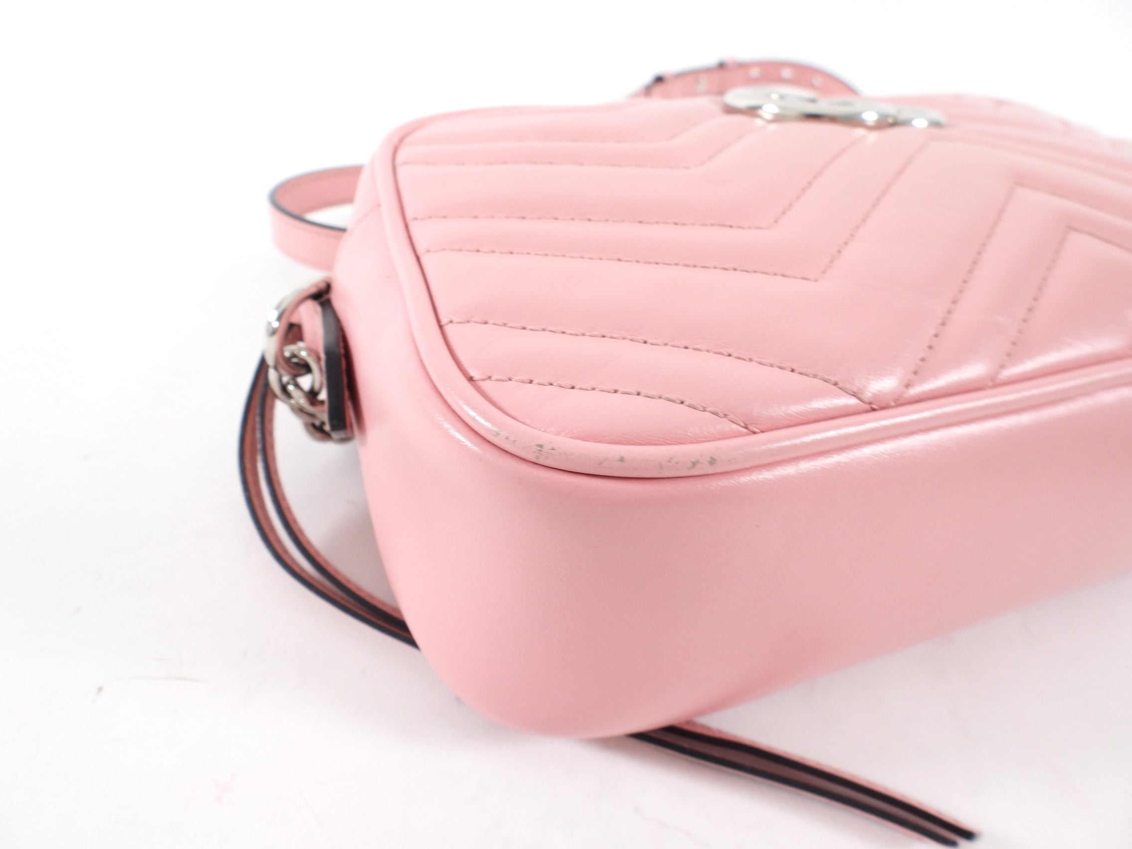 Gucci Pink Matelasse Quilted GG Camera Crossbody Bag