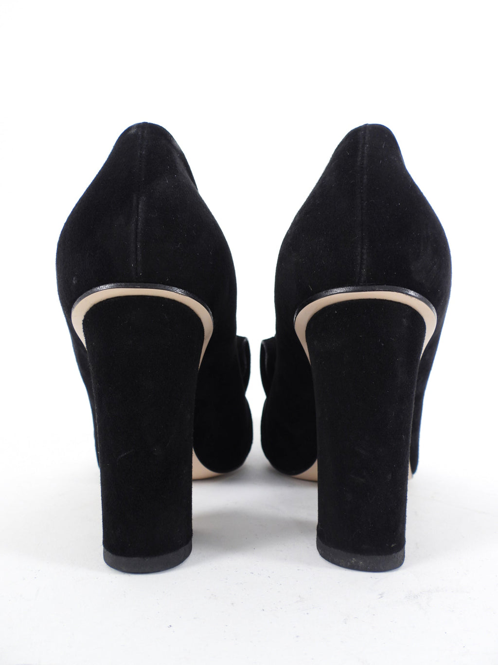 Gucci Marmont Black Suede Block Heel Pumps - 39