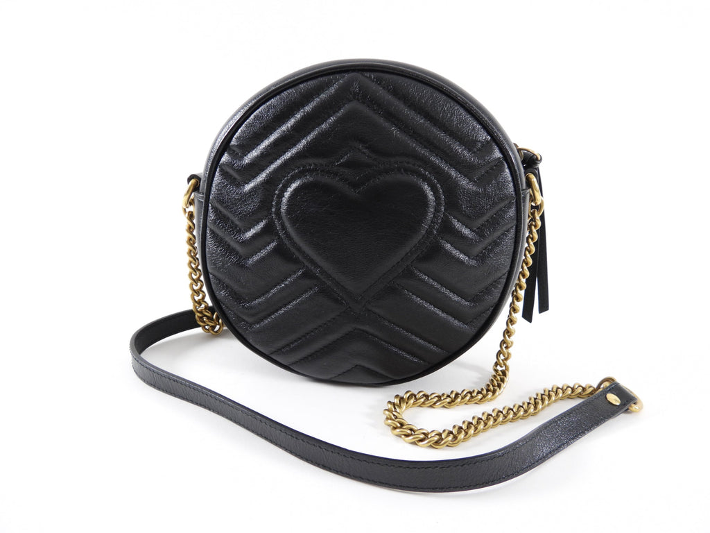 Gucci Marmont Quilted Round Crossbody Chain Bag