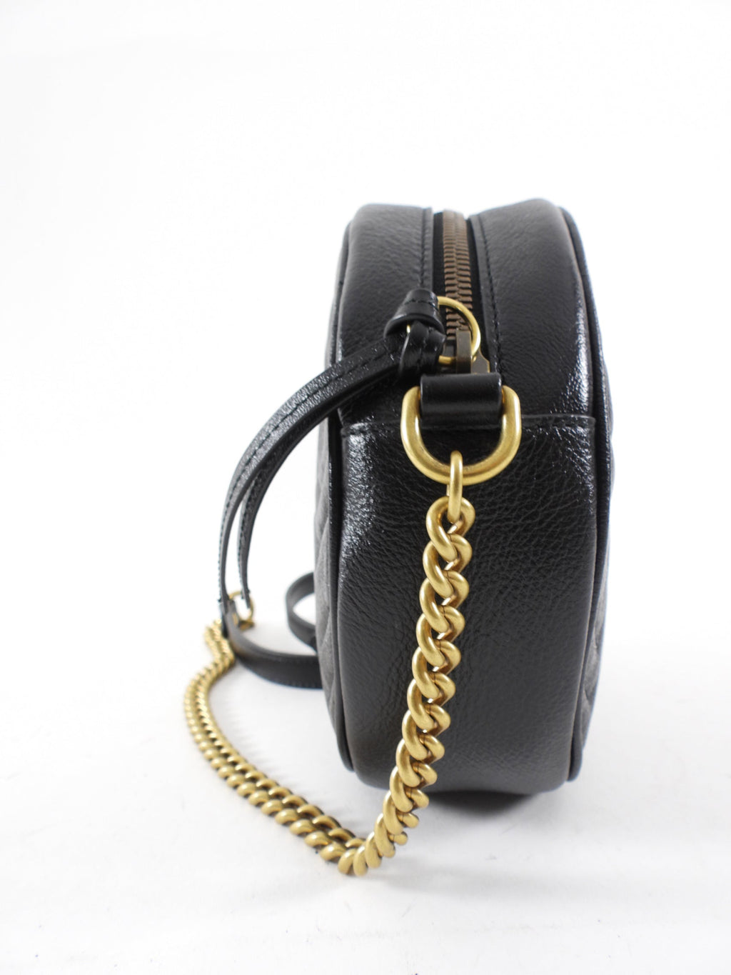 Gucci Black Quilted Leather Round Marmont Crossbody Bag
