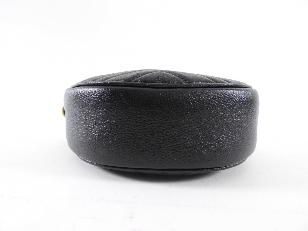 Gucci Black Quilted Leather Round Marmont Crossbody Bag