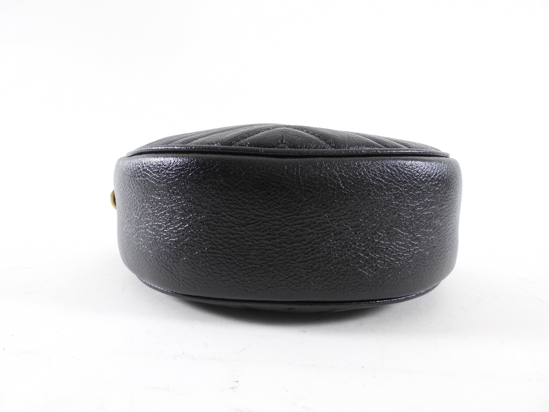 Gucci Black Quilted Leather Round Marmont Crossbody Bag