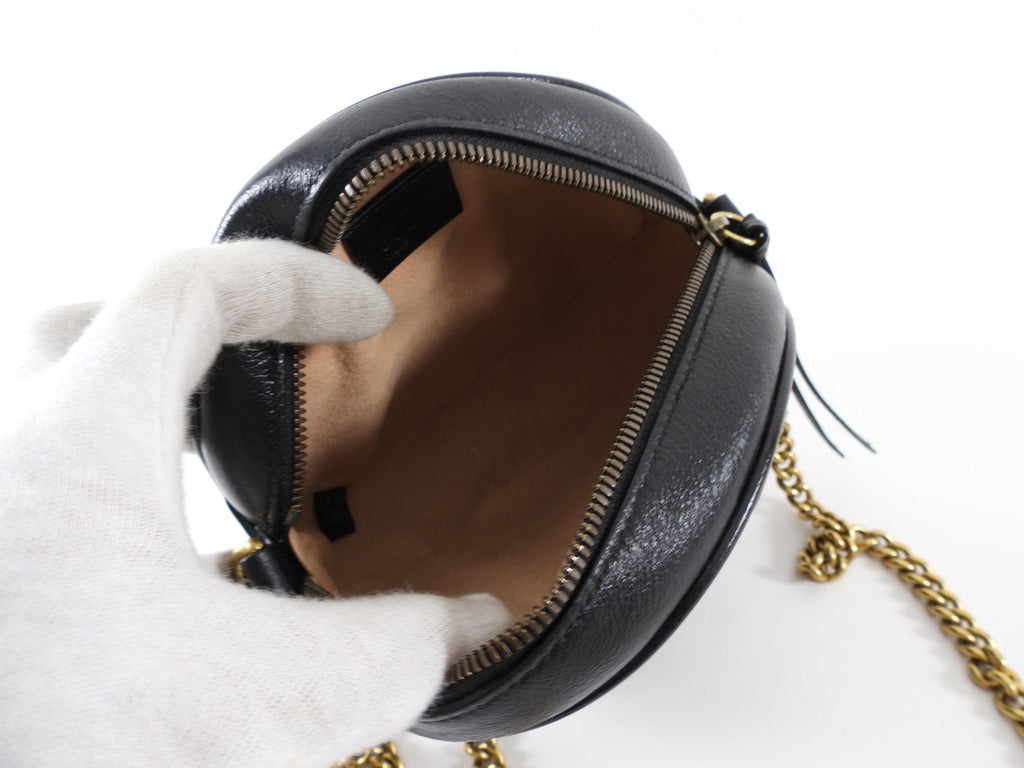 Gucci Marmont Quilted Round Crossbody Chain Bag