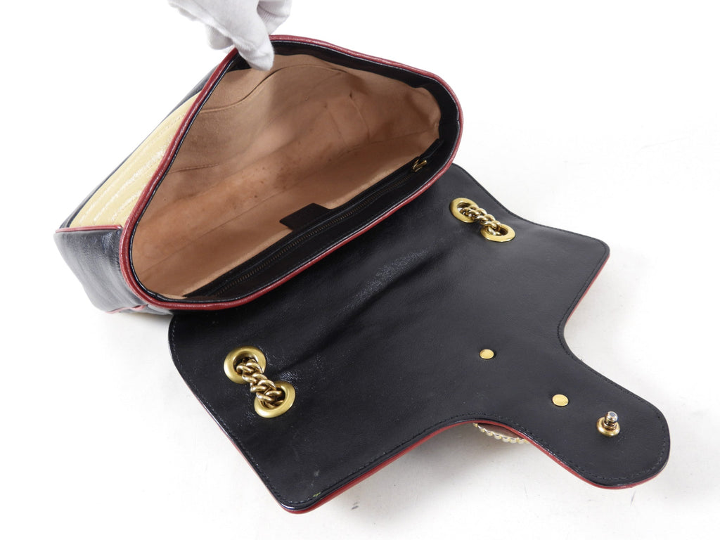 Gucci Marmont Medium Torchon Diagonal Stripe Flap Bag