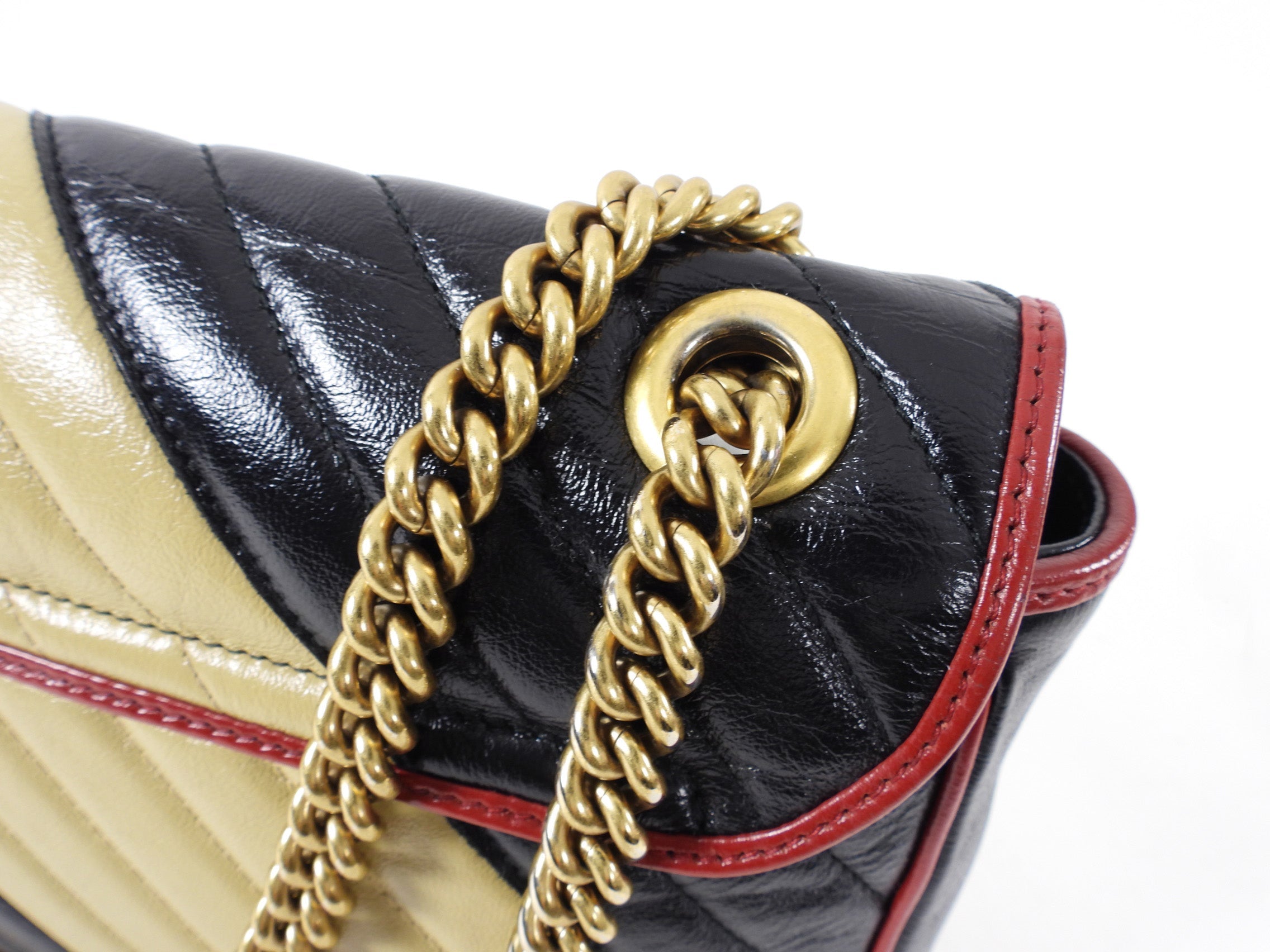 Gucci Marmont Medium Torchon Diagonal Stripe Flap Bag