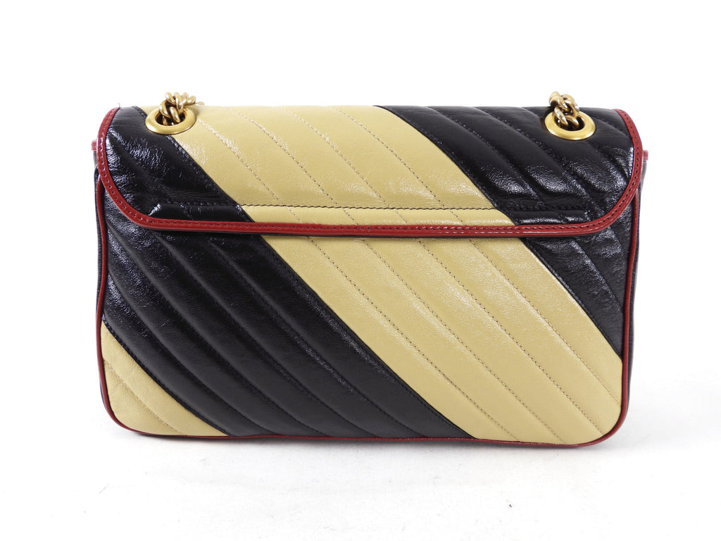 Gucci Marmont Medium Torchon Diagonal Stripe Flap Bag