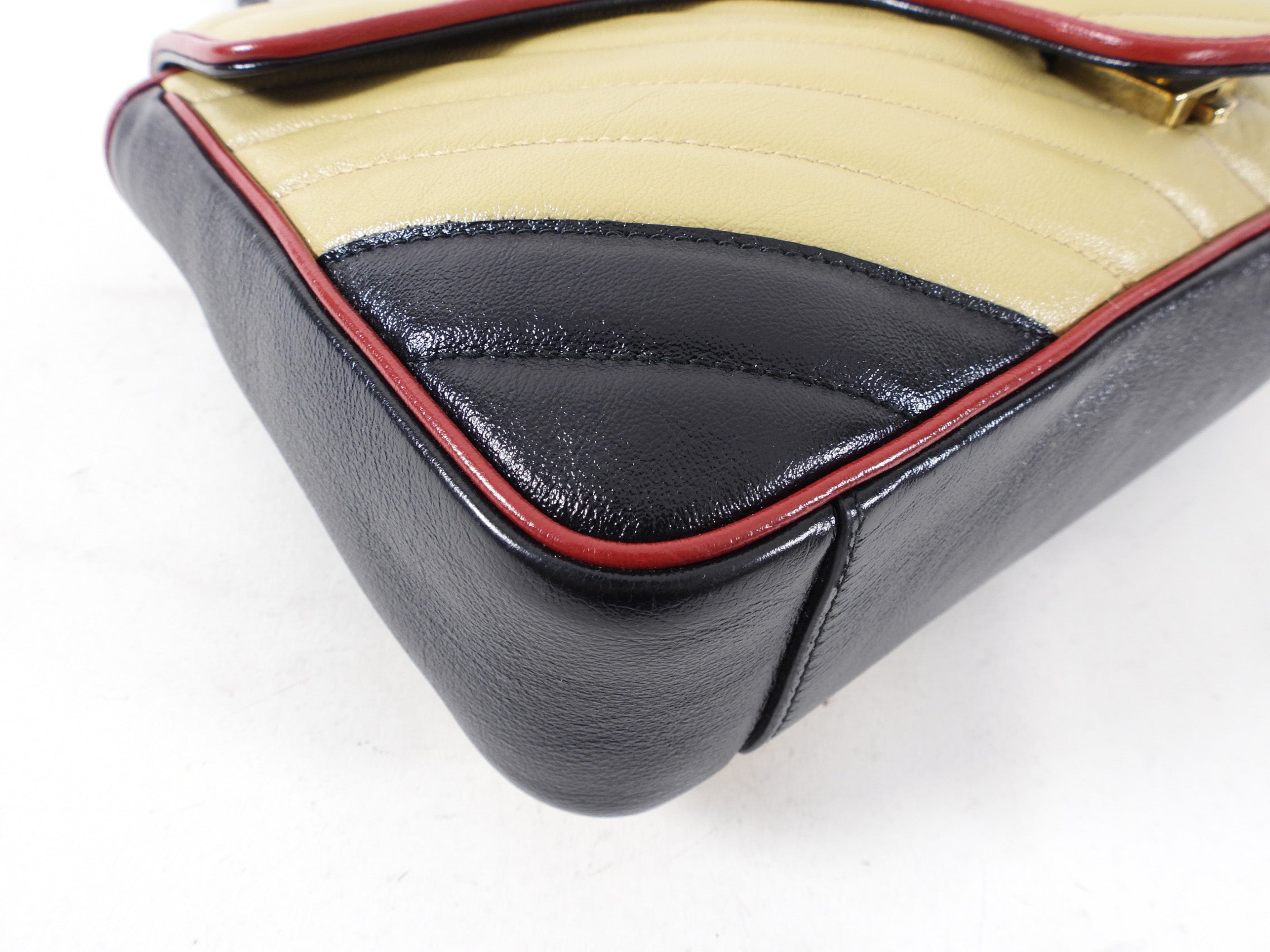 Gucci Marmont Medium Torchon Diagonal Stripe Flap Bag