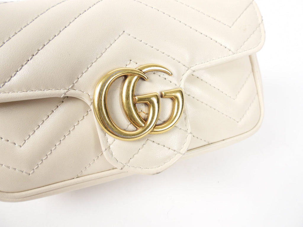 Gucci Ivory Super Mini Matelasse Marmont Bag