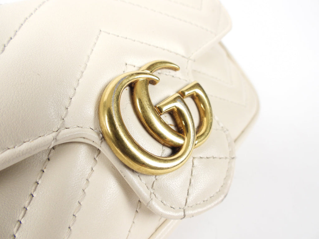 Gucci Ivory Super Mini Matelasse Marmont Bag