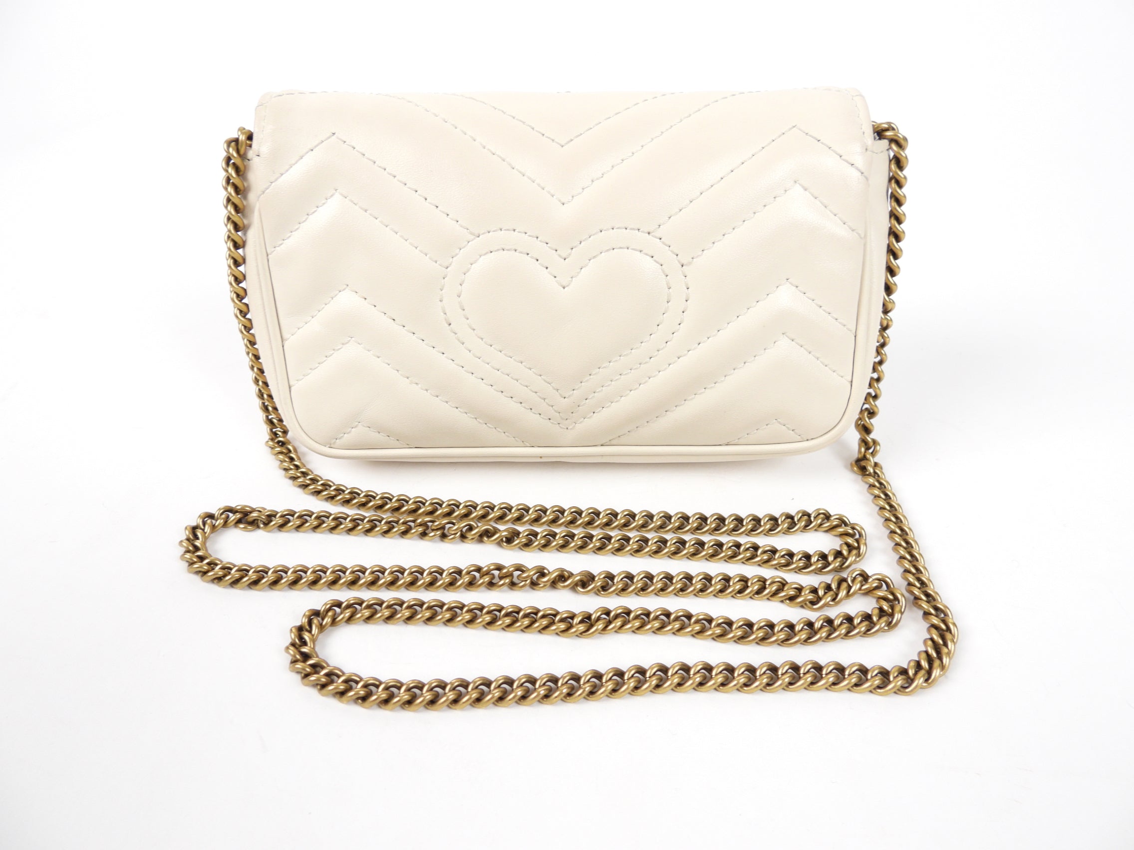 Gucci Ivory Super Mini Matelasse Marmont Bag