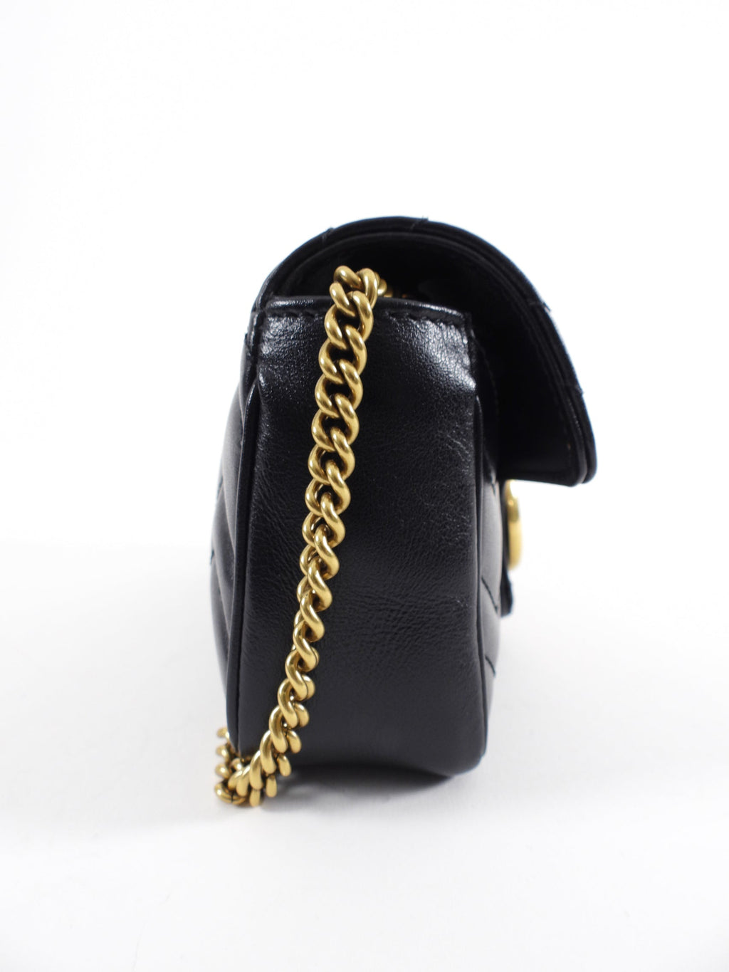 Gucci Black Leather Marmont Matelasse Super Mini Bag