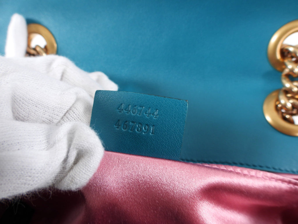 Gucci Mini Blue Turquoise Velvet Marmont Bag