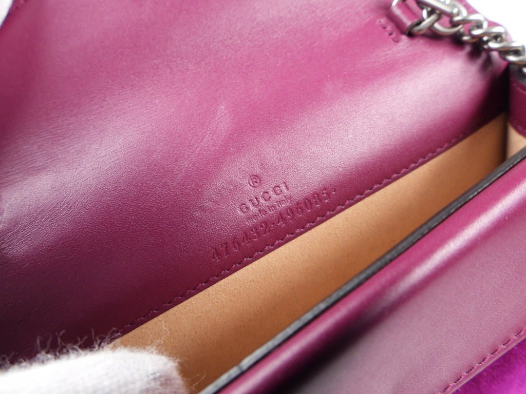 Gucci Purple Velvet Super Mini Dionysus Crossbody Bag
