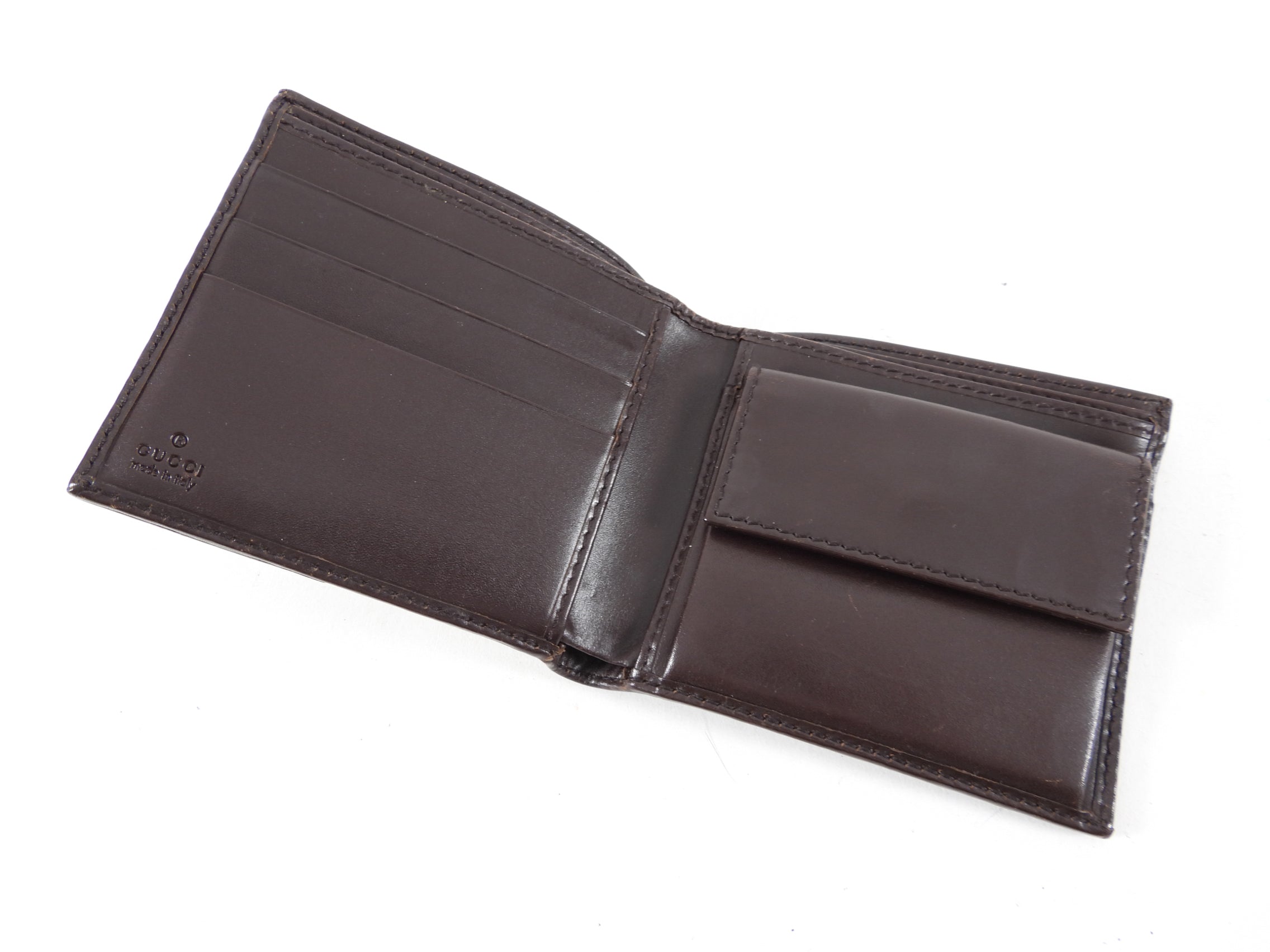 Gucci Brown Monogram Canvas Bifold Wallet
