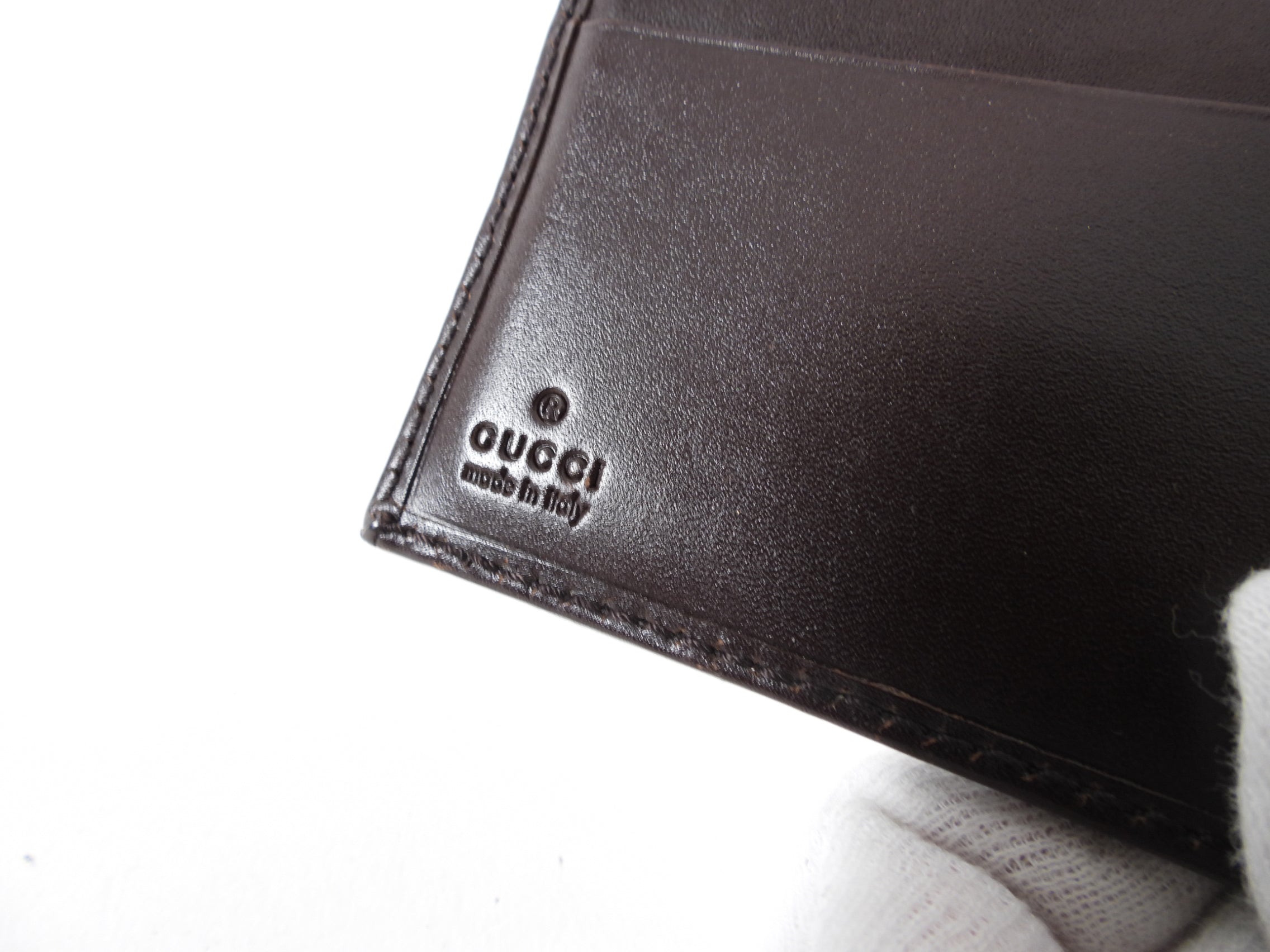 Gucci Brown Monogram Canvas Bifold Wallet