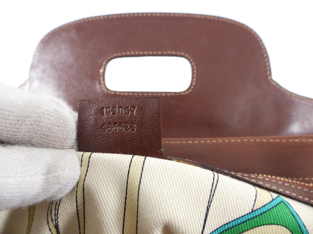 Gucci Peggy Brown Monogram Canvas and Bamboo Two-Way Bag