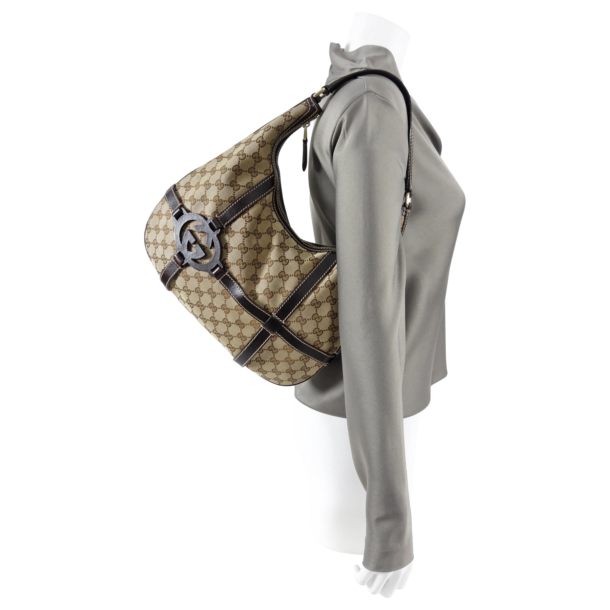 Gucci Brown Monogram Royal Hobo Bag