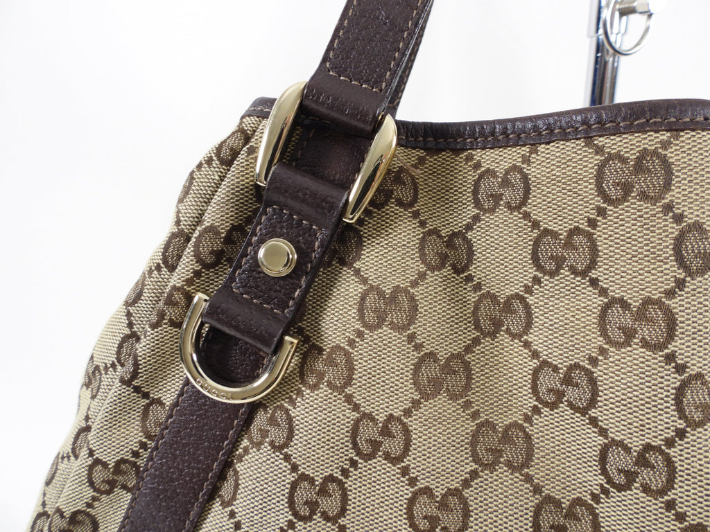 Gucci Monogram Canvas Medium Hobo Tote Bag