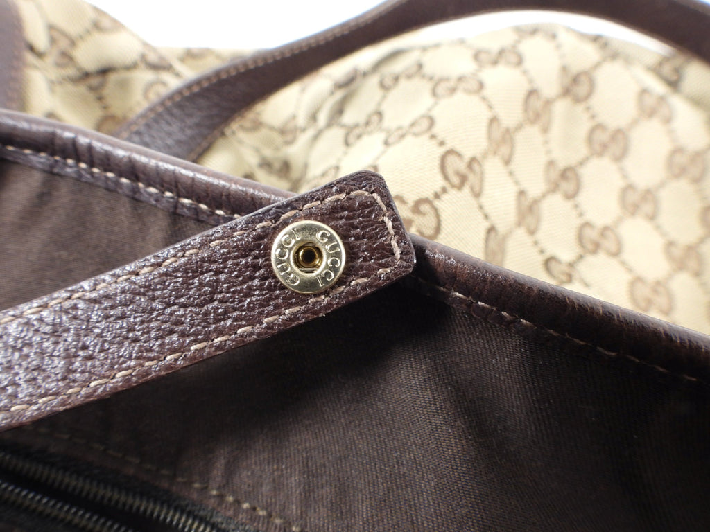 Gucci Monogram Canvas Medium Hobo Tote Bag