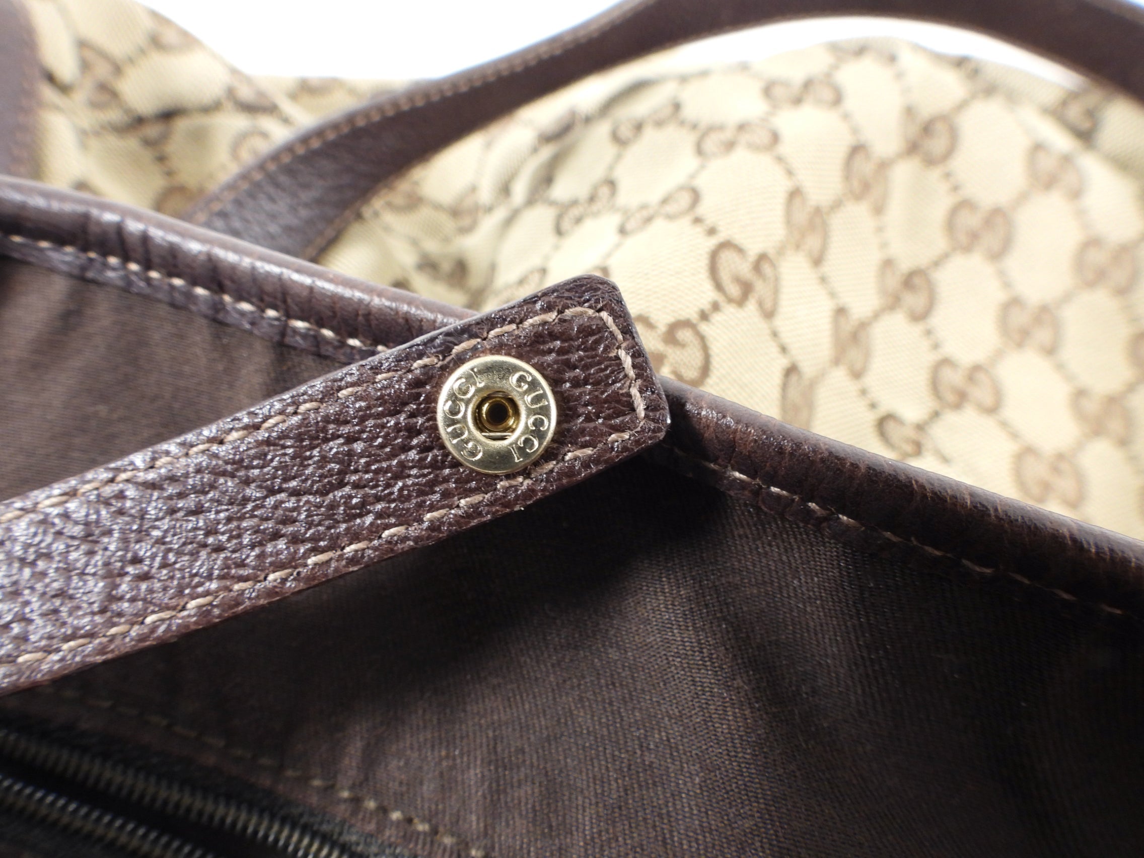 Gucci Monogram Canvas Medium Hobo Tote Bag