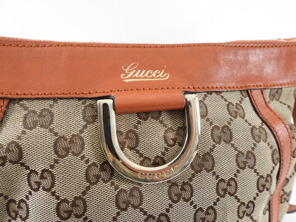 Gucci Monogram Canvas D Ring Abbey Crossbody Bag