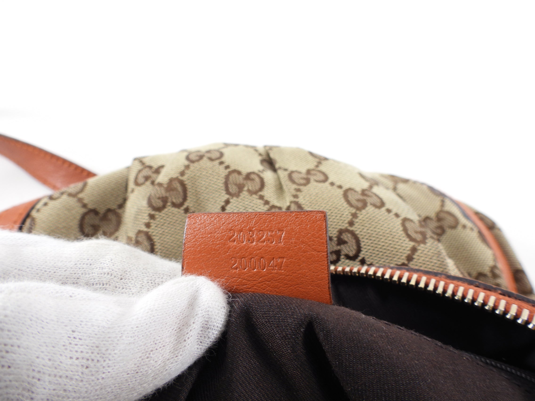 Gucci Monogram Canvas D Ring Abbey Crossbody Bag