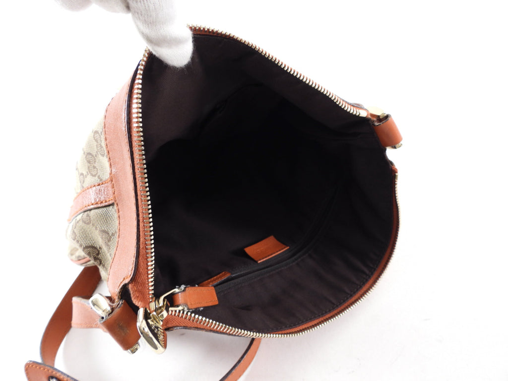 Gucci Monogram Canvas D Ring Abbey Crossbody Bag