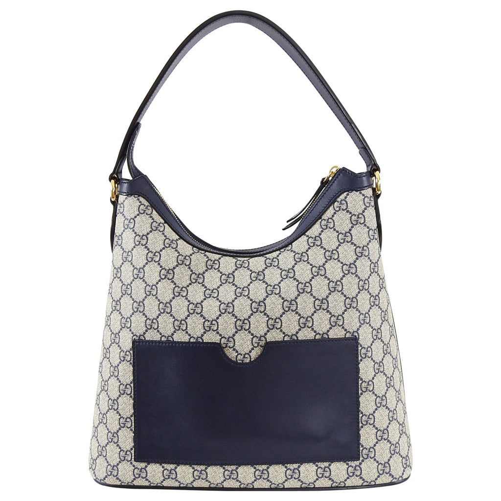 Gucci Navy Supreme Monogram GG Logo Top Handle Bag