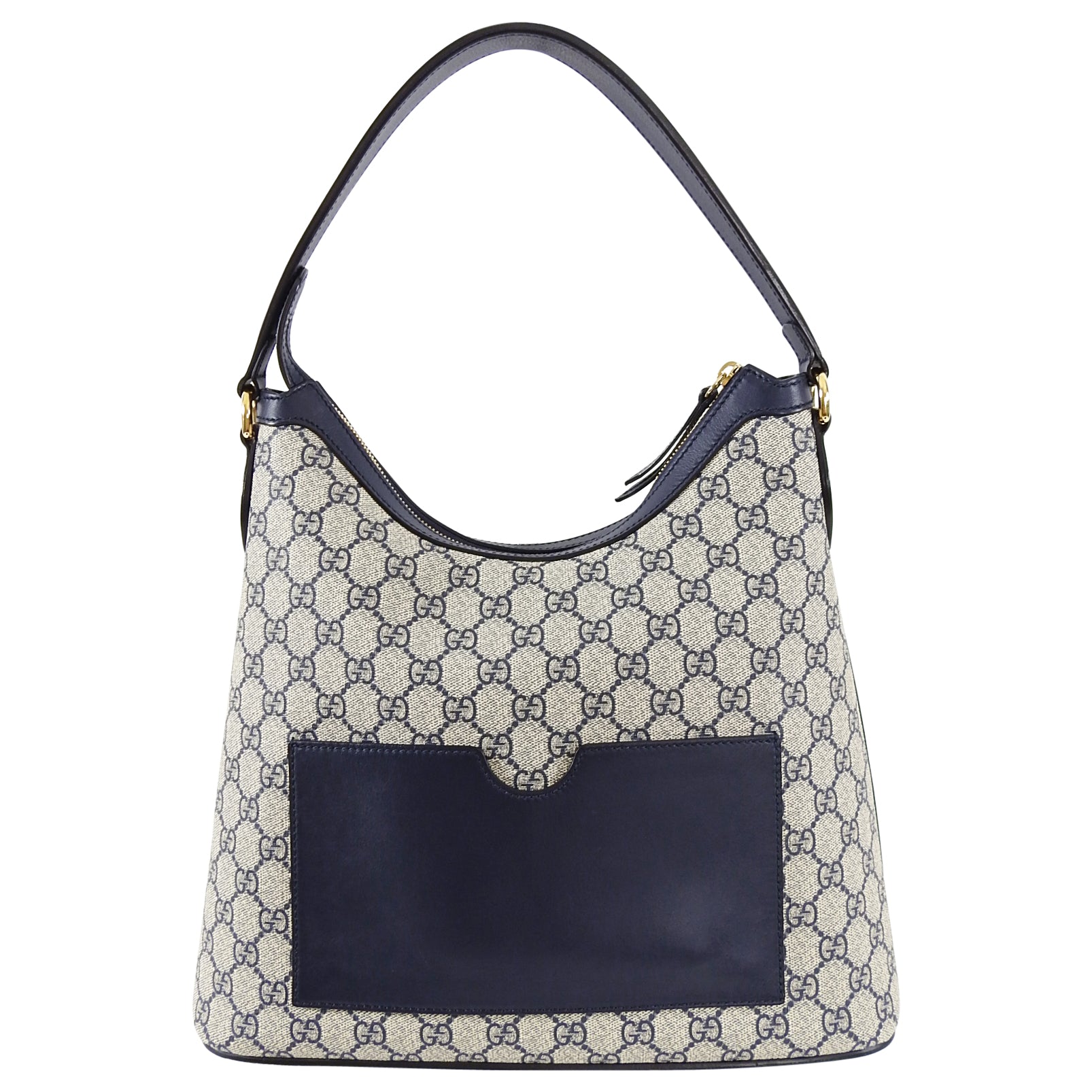 Gucci Navy Supreme Monogram GG Logo Top Handle Bag