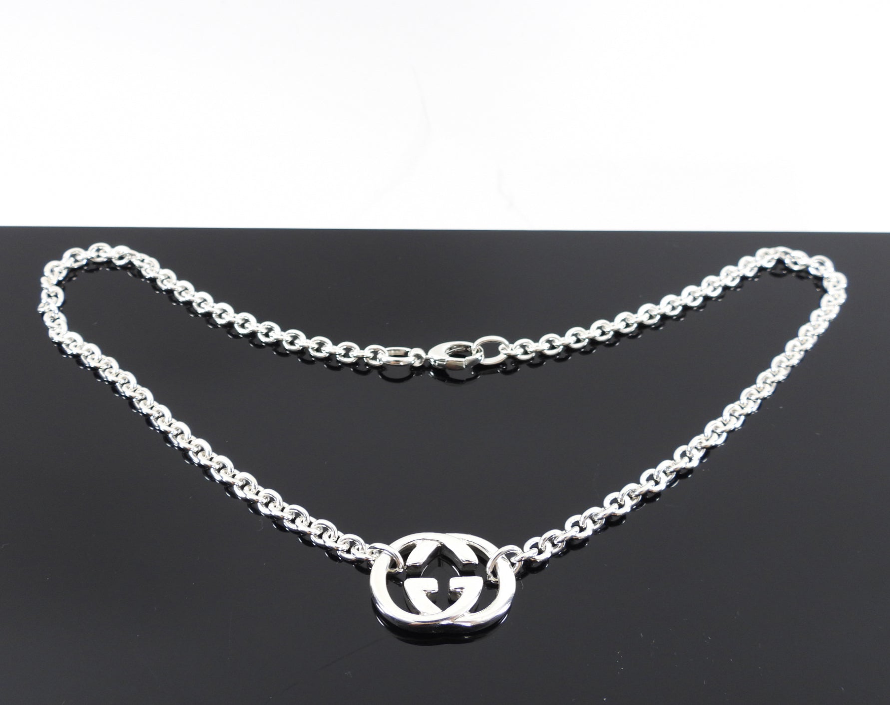 Gucci Sterling Silver GG Link Necklace