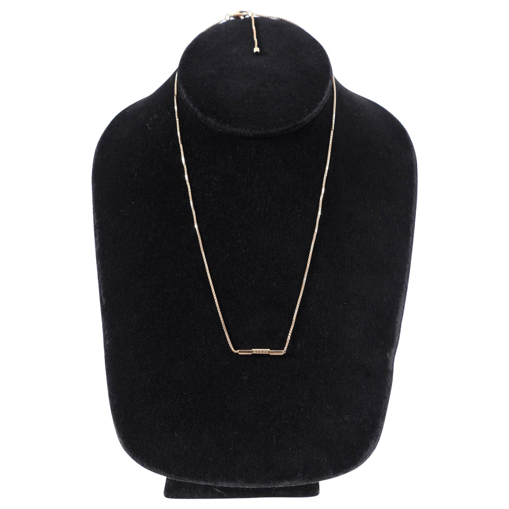 Gucci Link To Love 2023 18k Rosegold Gold Bar Necklace